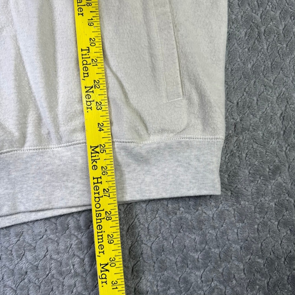 Chaps Fleece Pullover Mens Large Striped Quarter Button Mock Neck Cream Sweater - Picture 13 of 16
